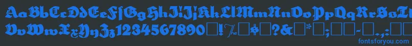 Herzogvongraf Font – Blue Fonts on Black Background