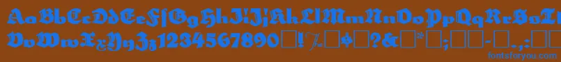 フォントHerzogvongraf – 茶色の背景に青い文字
