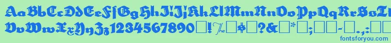 Weitere Informationen zur Herzogvongraf-Schriftart Herzogvongraf-Schriftart – Blaue Schriften auf grünem Hintergrund