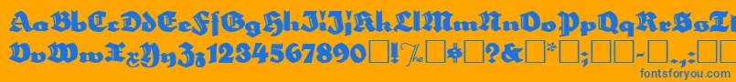 Herzogvongraf Font – Blue Fonts on Orange Background