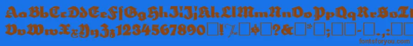 Herzogvongraf Font – Brown Fonts on Blue Background