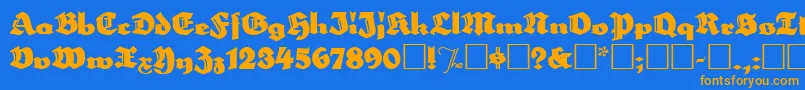 Herzogvongraf Font – Orange Fonts on Blue Background