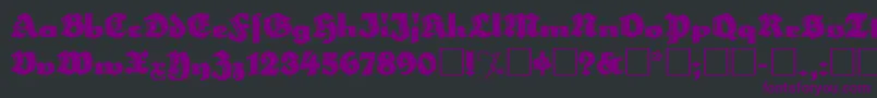 Czcionka Herzogvongraf – fioletowe czcionki na czarnym tle