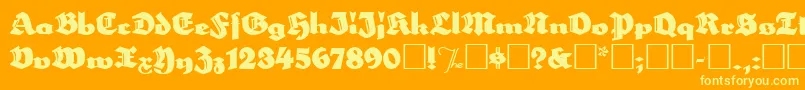 Herzogvongraf Font – Yellow Fonts on Orange Background