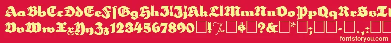 Herzogvongraf Font – Yellow Fonts on Red Background