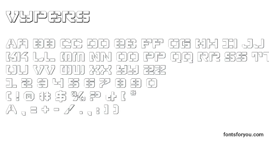 Czcionka Vypers – alfabet, cyfry, specjalne znaki