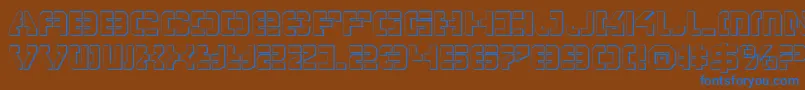 フォントVypers – 茶色の背景に青い文字