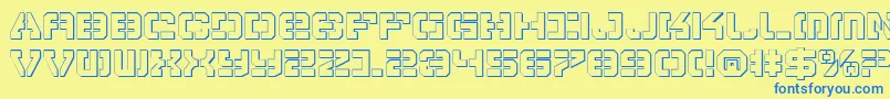 Vypers Font – Blue Fonts on Yellow Background