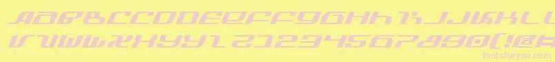 InfinityFormulaExpitalic-fontti – vaaleanpunaiset fontit keltaisella taustalla