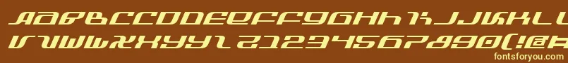 InfinityFormulaExpitalic-fontti – keltaiset fontit ruskealla taustalla