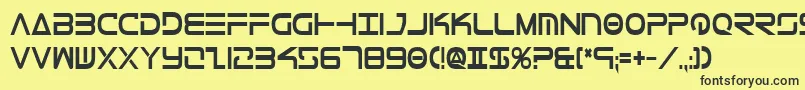 TeleMarinesCondensedBold Font – Black Fonts on Yellow Background