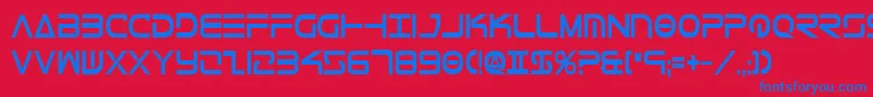 TeleMarinesCondensedBold-fontti – siniset fontit punaisella taustalla