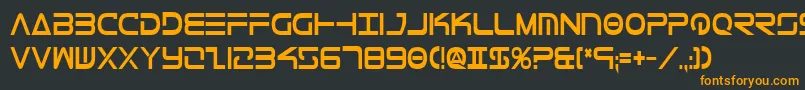 フォントTeleMarinesCondensedBold – 黒い背景にオレンジの文字