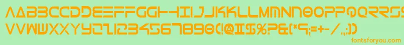 TeleMarinesCondensedBold Font – Orange Fonts on Green Background