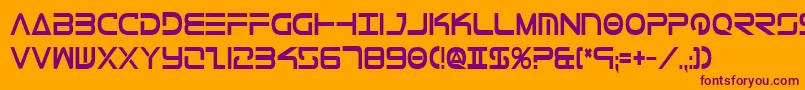 TeleMarinesCondensedBold Font – Purple Fonts on Orange Background