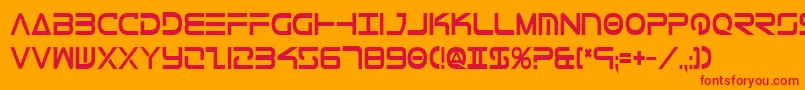 フォントTeleMarinesCondensedBold – オレンジの背景に赤い文字