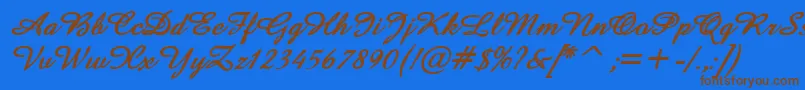 AmazeBoldItalic Font – Brown Fonts on Blue Background