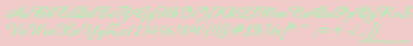 AmazeBoldItalic-Schriftart – Grüne Schriften auf rosa Hintergrund