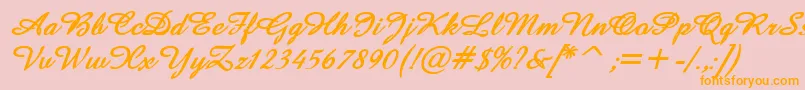 AmazeBoldItalic-Schriftart – Orangefarbene Schriften auf rosa Hintergrund