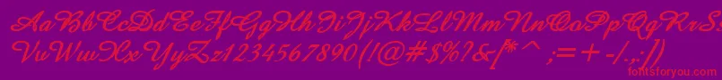 AmazeBoldItalic-Schriftart – Rote Schriften auf violettem Hintergrund