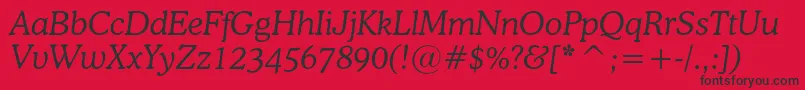 OsvaldcItalic Font – Black Fonts on Red Background