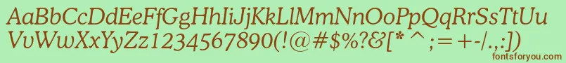 OsvaldcItalic Font – Brown Fonts on Green Background