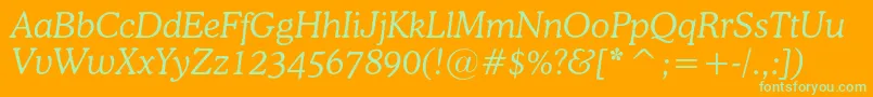 OsvaldcItalic Font – Green Fonts on Orange Background
