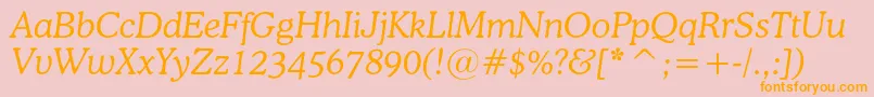 OsvaldcItalic Font – Orange Fonts on Pink Background