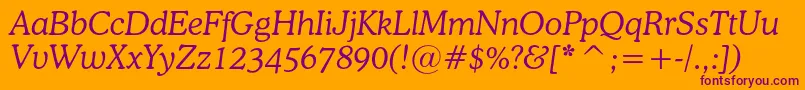 OsvaldcItalic Font – Purple Fonts on Orange Background