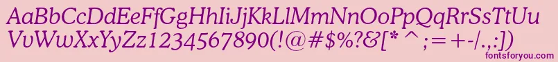OsvaldcItalic Font – Purple Fonts on Pink Background