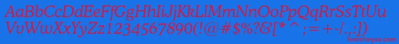 OsvaldcItalic Font – Red Fonts on Blue Background