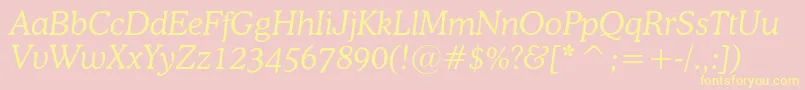 OsvaldcItalic Font – Yellow Fonts on Pink Background