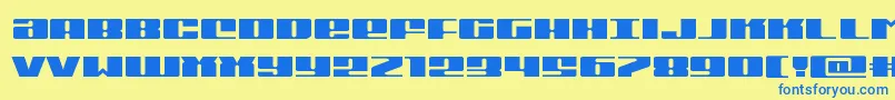 Michiganexpand Font – Blue Fonts on Yellow Background