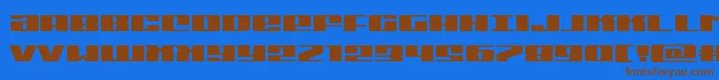 Michiganexpand Font – Brown Fonts on Blue Background