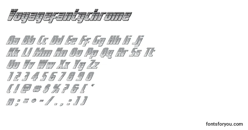 Schriftart Voyagefantgchrome – Alphabet, Zahlen, spezielle Symbole