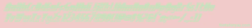 Voyagefantgchrome-Schriftart – Grüne Schriften auf rosa Hintergrund