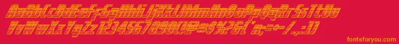 Voyagefantgchrome Font – Orange Fonts on Red Background