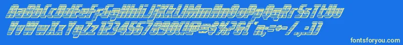 Voyagefantgchrome Font – Yellow Fonts on Blue Background