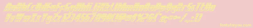 Voyagefantgchrome-Schriftart – Gelbe Schriften auf rosa Hintergrund