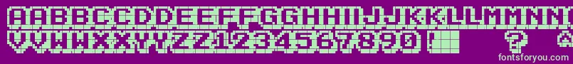 KarmaticArcade Font – Green Fonts on Purple Background