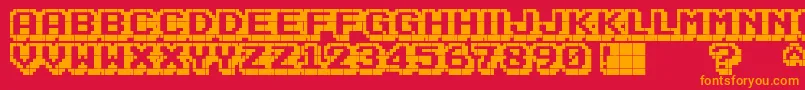 KarmaticArcade Font – Orange Fonts on Red Background