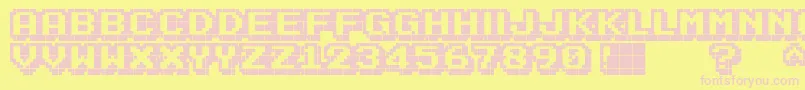 KarmaticArcade Font – Pink Fonts on Yellow Background