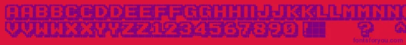 KarmaticArcade Font – Purple Fonts on Red Background