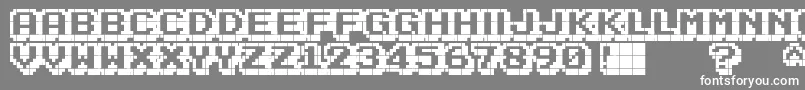 フォントKarmaticArcade – 灰色の背景に白い文字