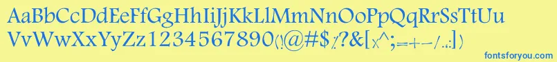 MotkenKTabassom Font – Blue Fonts on Yellow Background