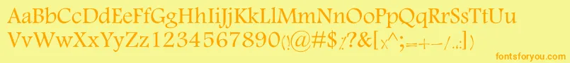 MotkenKTabassom Font – Orange Fonts on Yellow Background