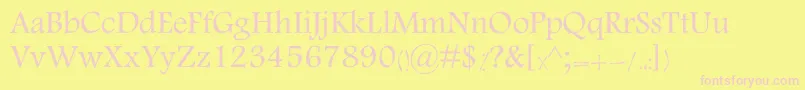 MotkenKTabassom Font – Pink Fonts on Yellow Background