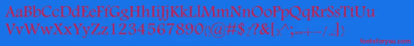 MotkenKTabassom Font – Red Fonts on Blue Background