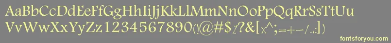 MotkenKTabassom-fontti – keltaiset fontit harmaalla taustalla