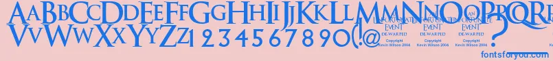 Anunedw Font – Blue Fonts on Pink Background